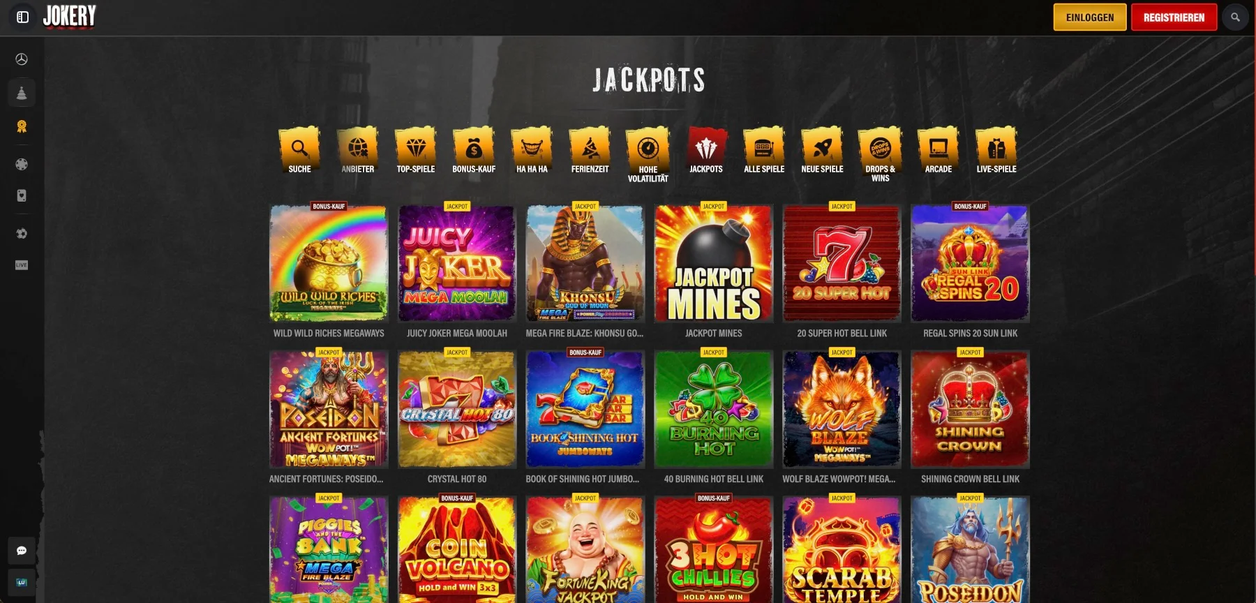 Jokery Casino Jackpots