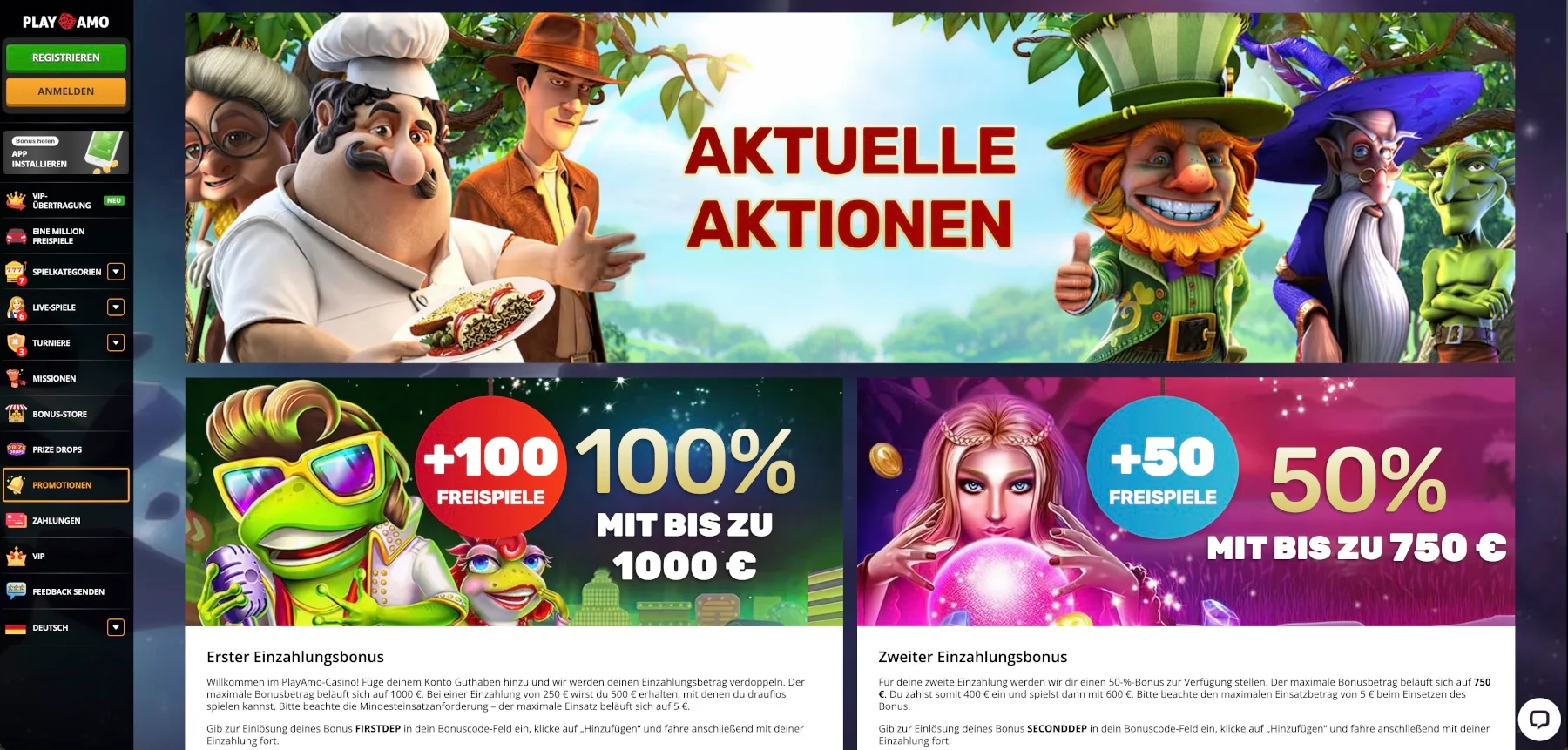 Playamo Casino Bonus Aktionen