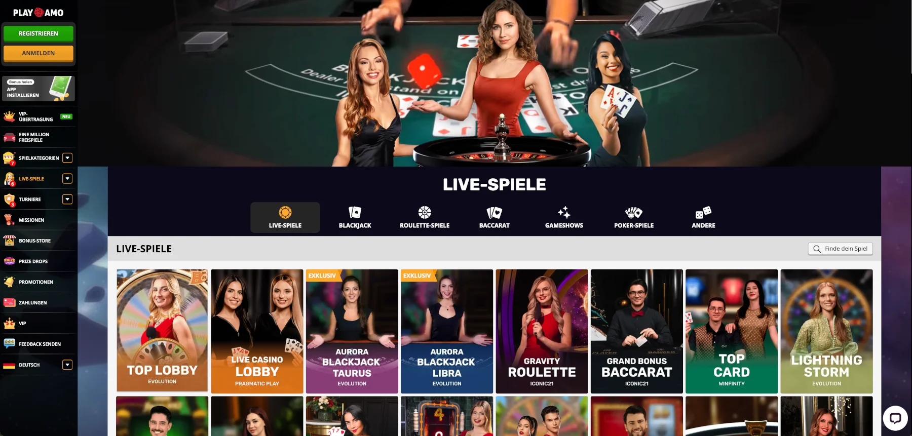 Playamo Live Casino