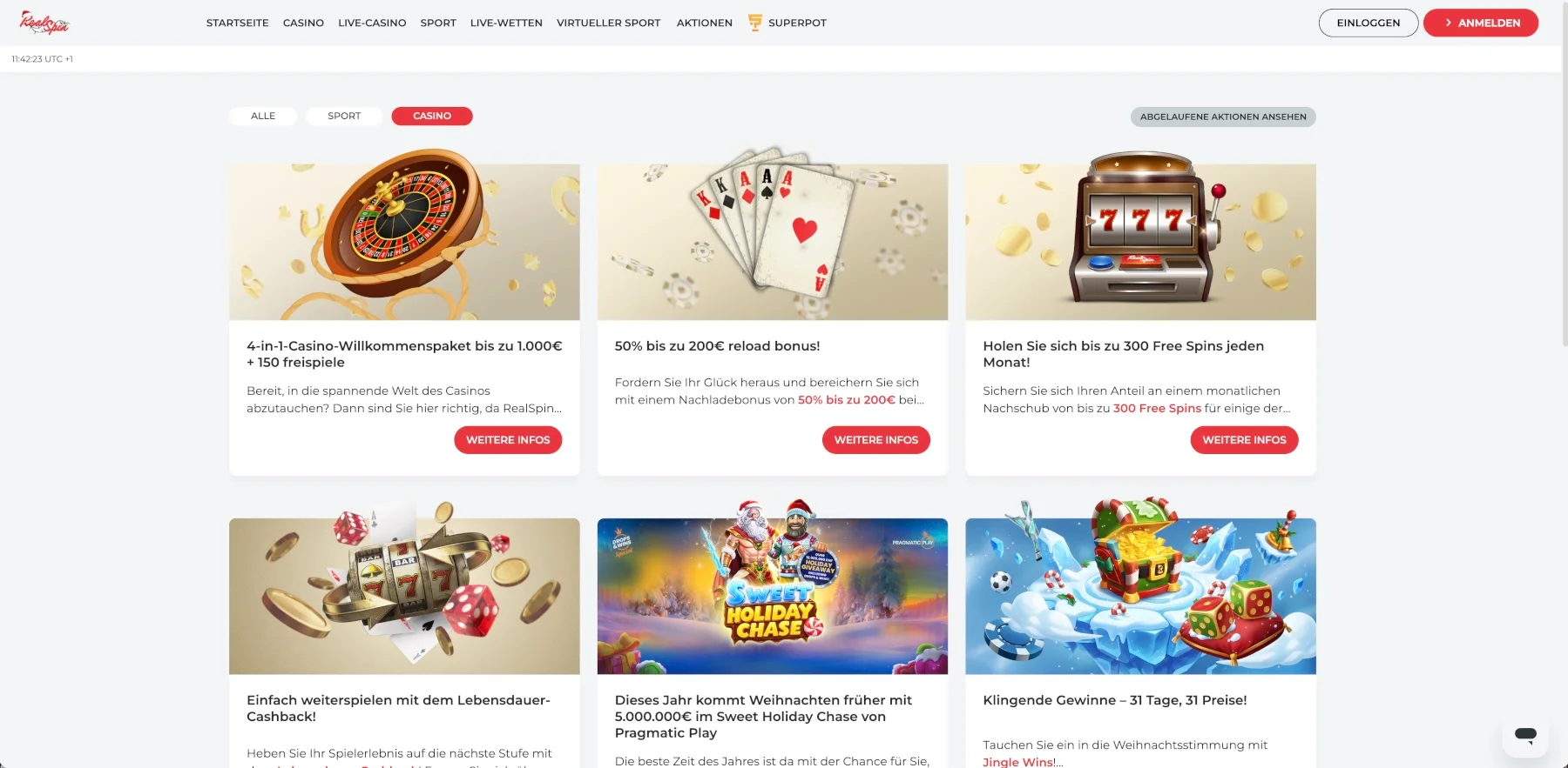 Real Spin Casino Bonus Aktionen