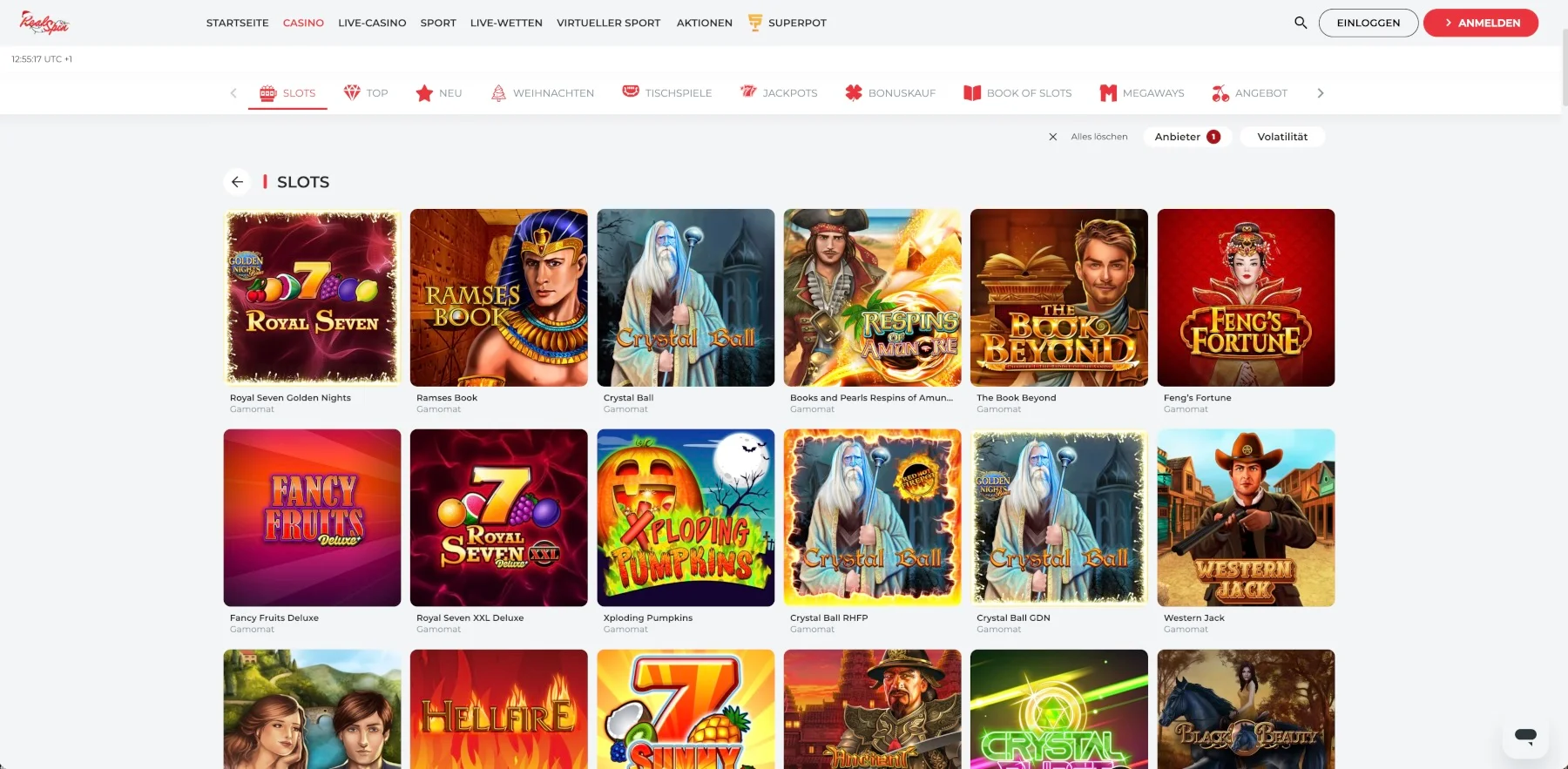 Real Spin Casino Gamomat